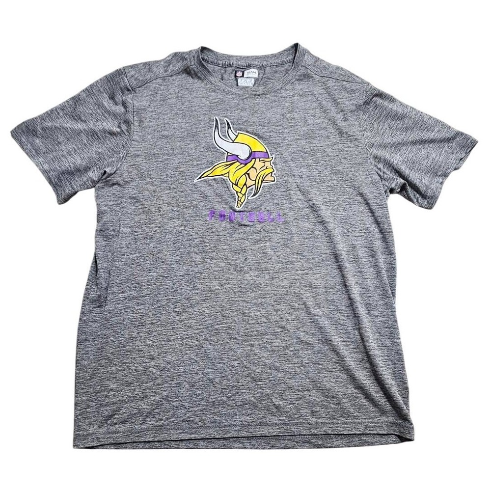 NFL Team Apparel Minnesota Vikings TX3 Cool Shirt Men Large Grey Heather T-Shirt